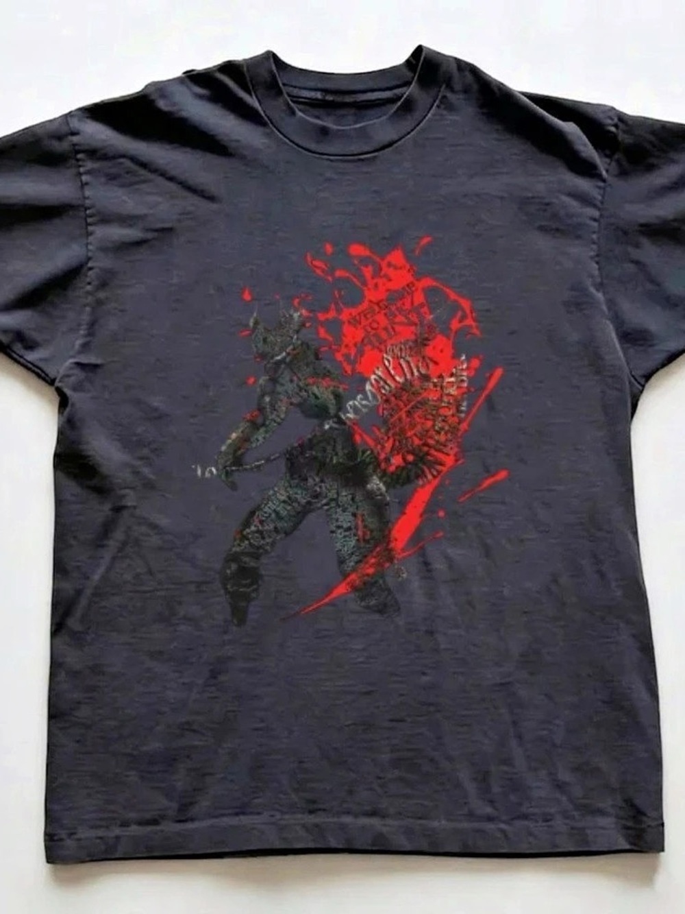 Hot Topic Berserk Guts Red Splatter T-Shirt Black